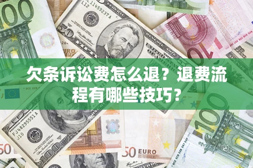 北京欠条诉讼费怎么退？退费流程有哪些技巧？